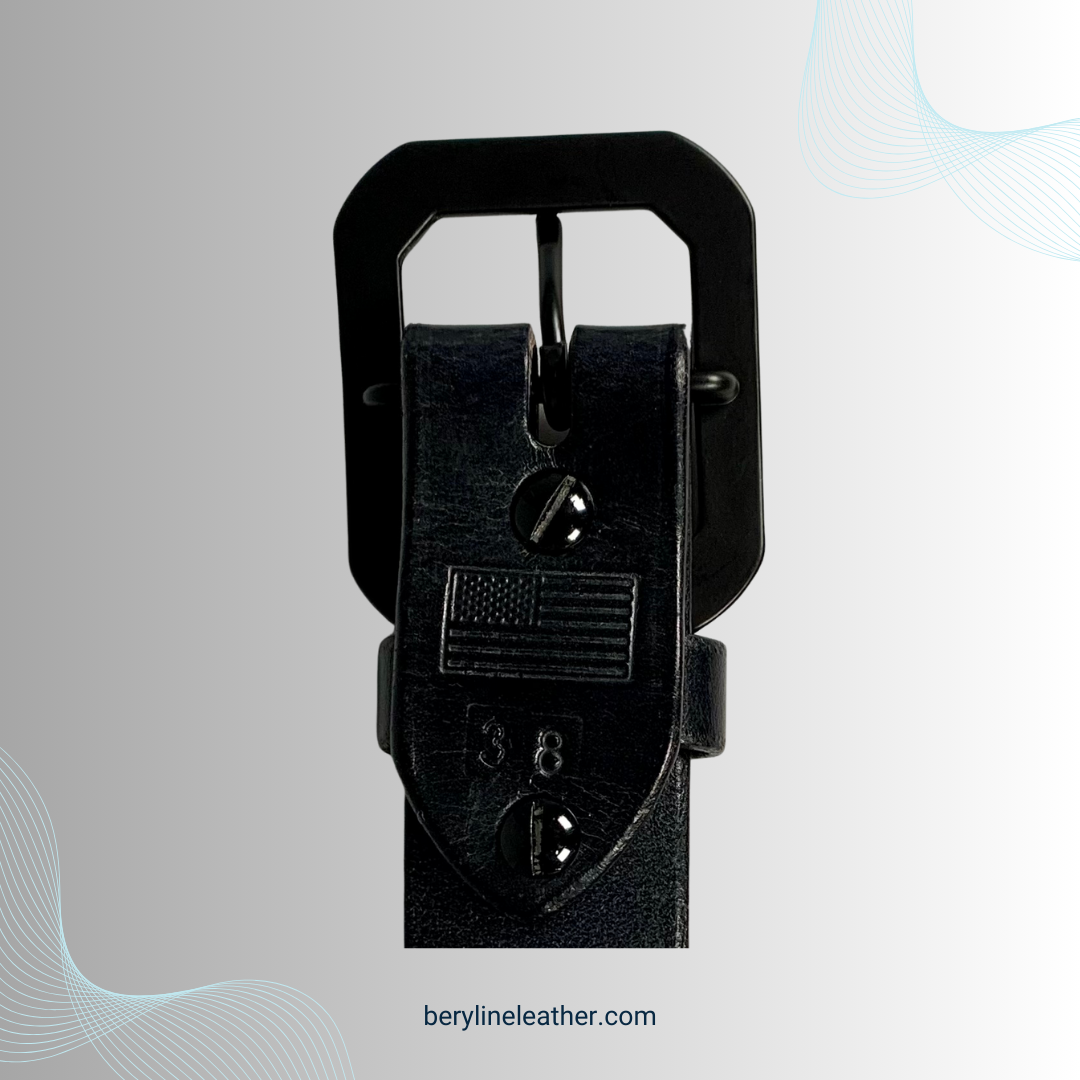 Classic Black Leather Belt with Black Buckle