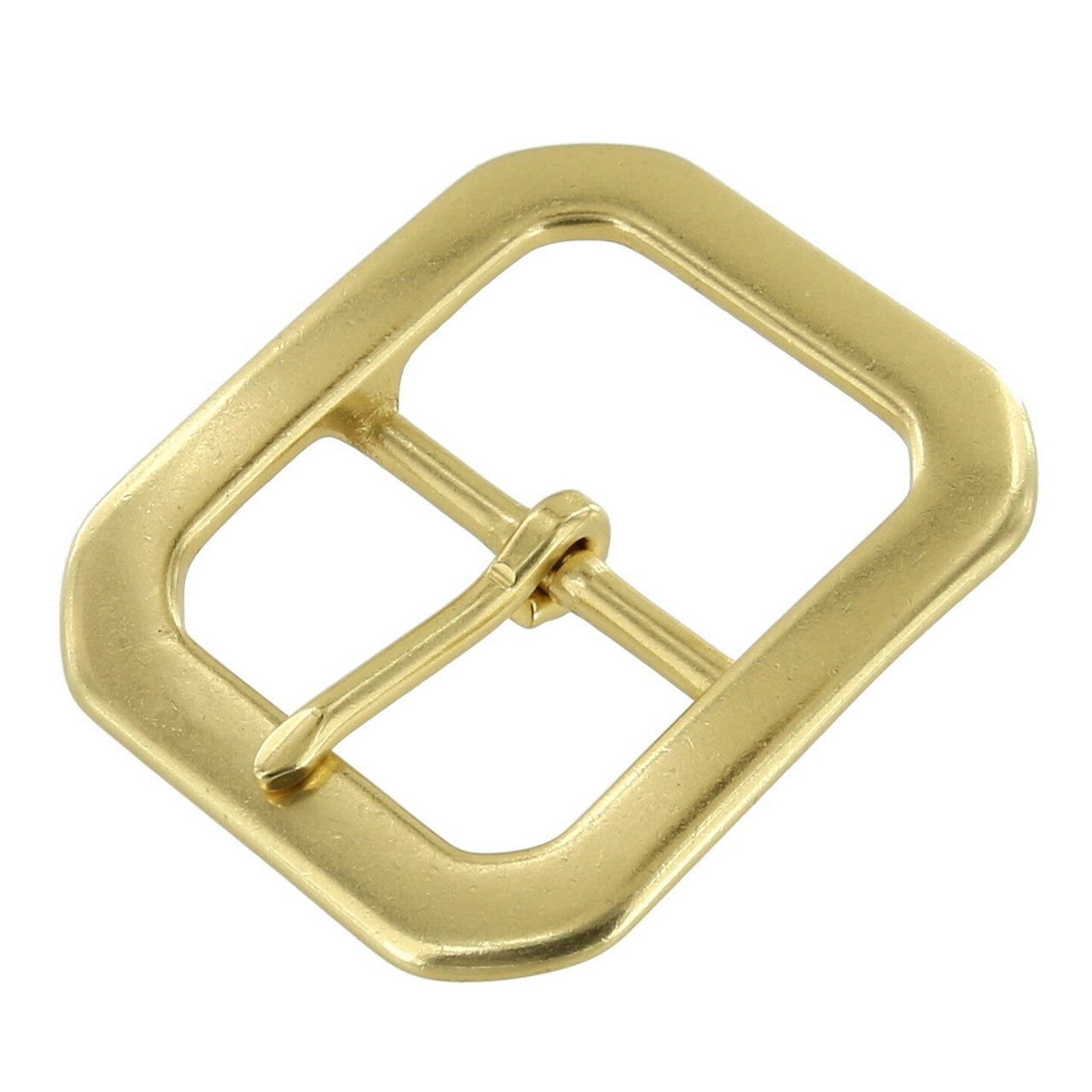 Classic Light Brown Leather Belt with Natural Brass Buckle