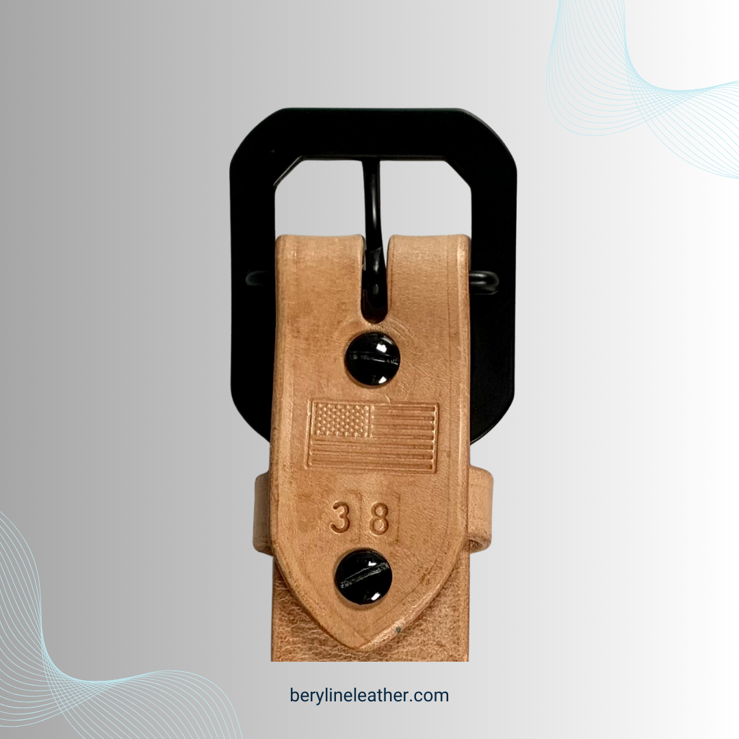 Classic Natural Leather Belt with Black Buckle